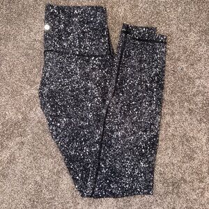 Black & white speckled Lululemon leggings